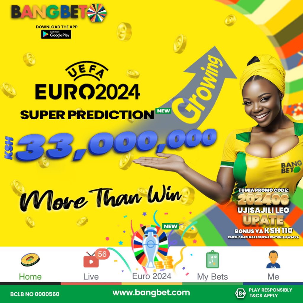 Get the best odds for EUFA Euro 2024 on Bangbet. Kenya ,Uganda, Tanzania