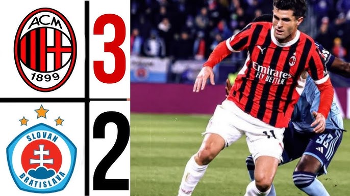 Milan Beats Slovan Bratislava 3-2