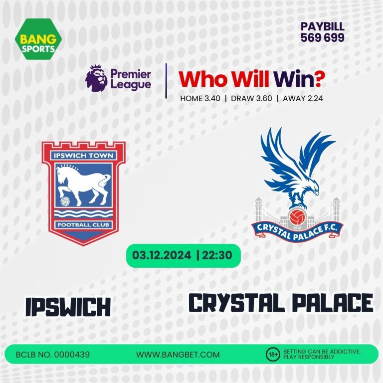 Ipswich Vs. Crystal Palace: Betting Odds, Betting Predictions, and Insights in Kenya