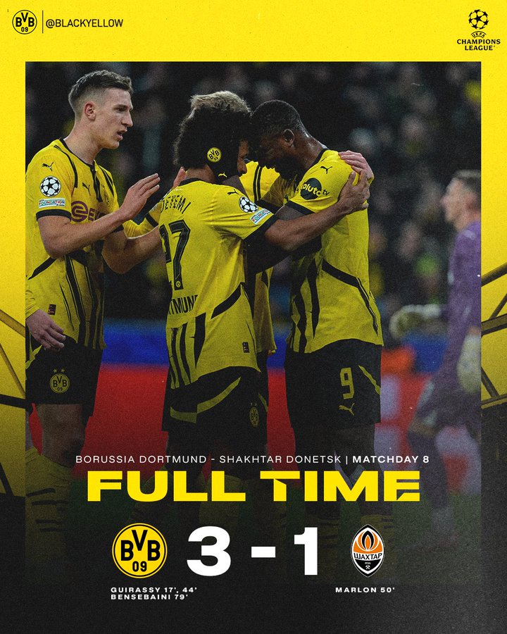 Dortmund Seals Win, Faces UCL Playoff Challenge