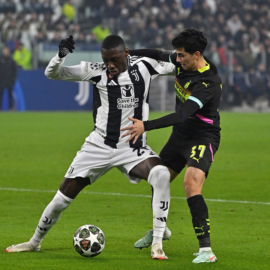 Juventus Edge PSV as Mbangula Strikes Late in UCL Playoff