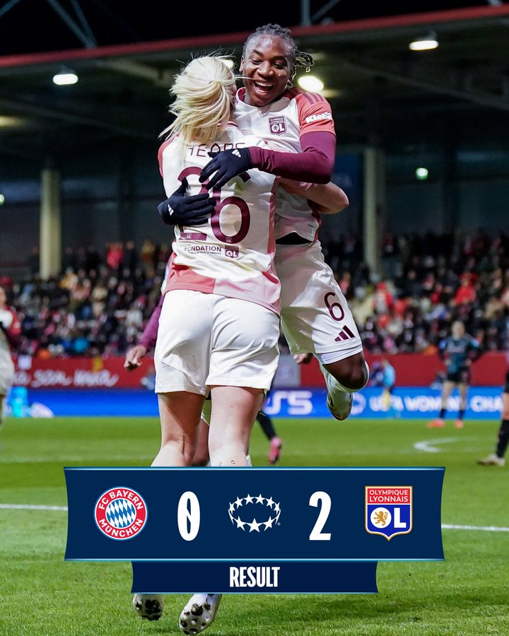 Bayern W Stumble as Lyon W Secure 2-0 UCL Win